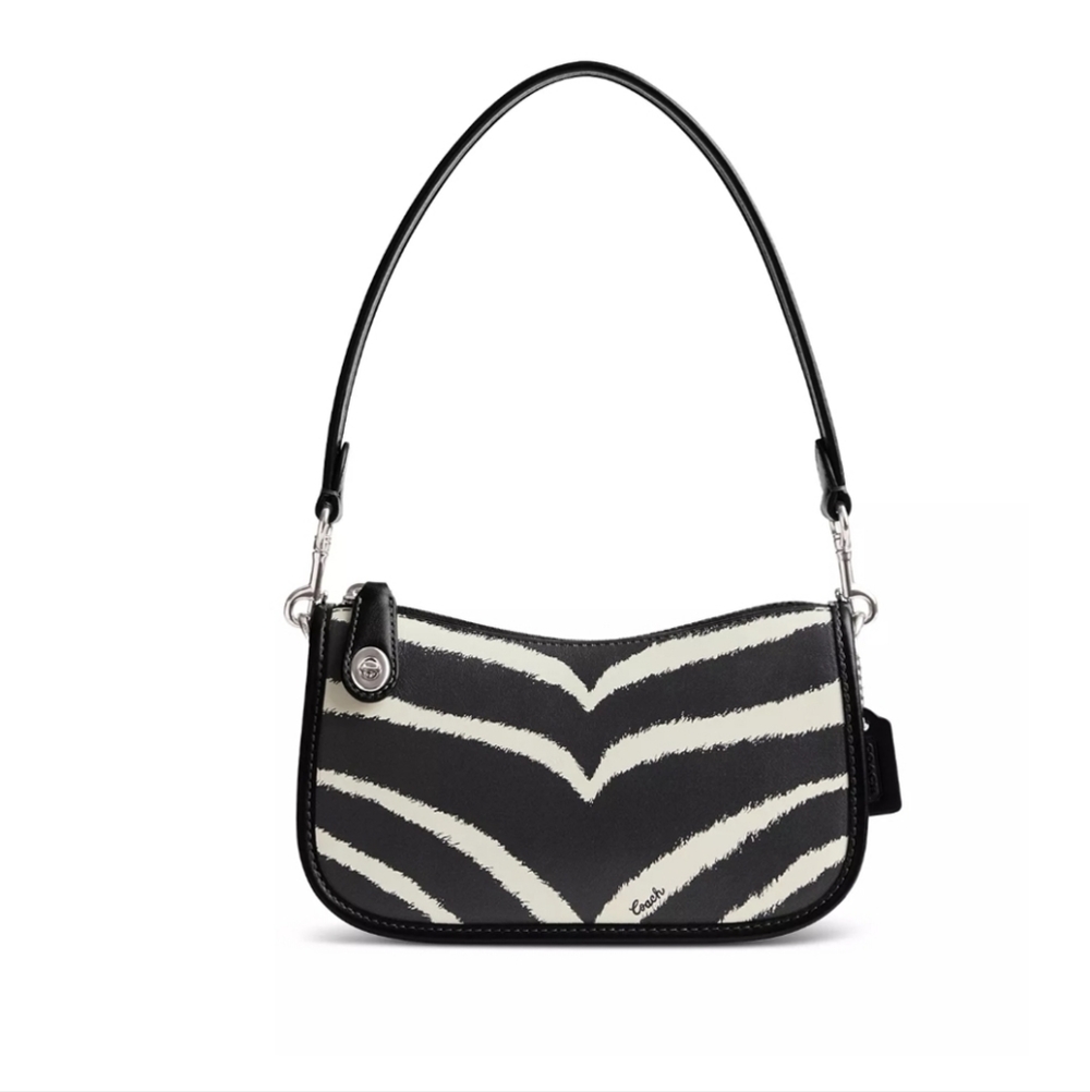 NWT Coach Swinger 20 with Zebra print leather shoulder bag.